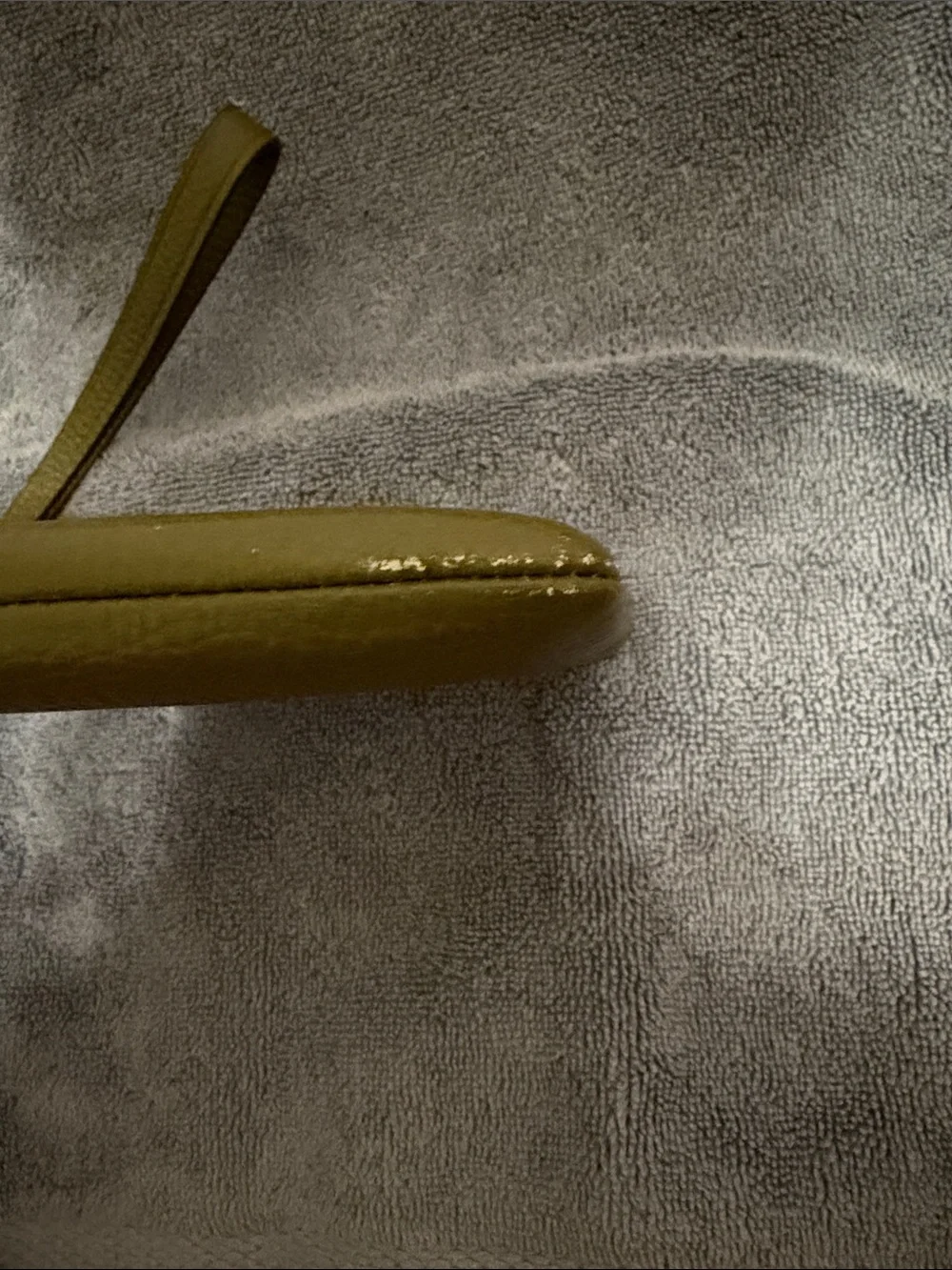 kate spade Olive Green Pebbled Leather Wristlet with Gold Logo